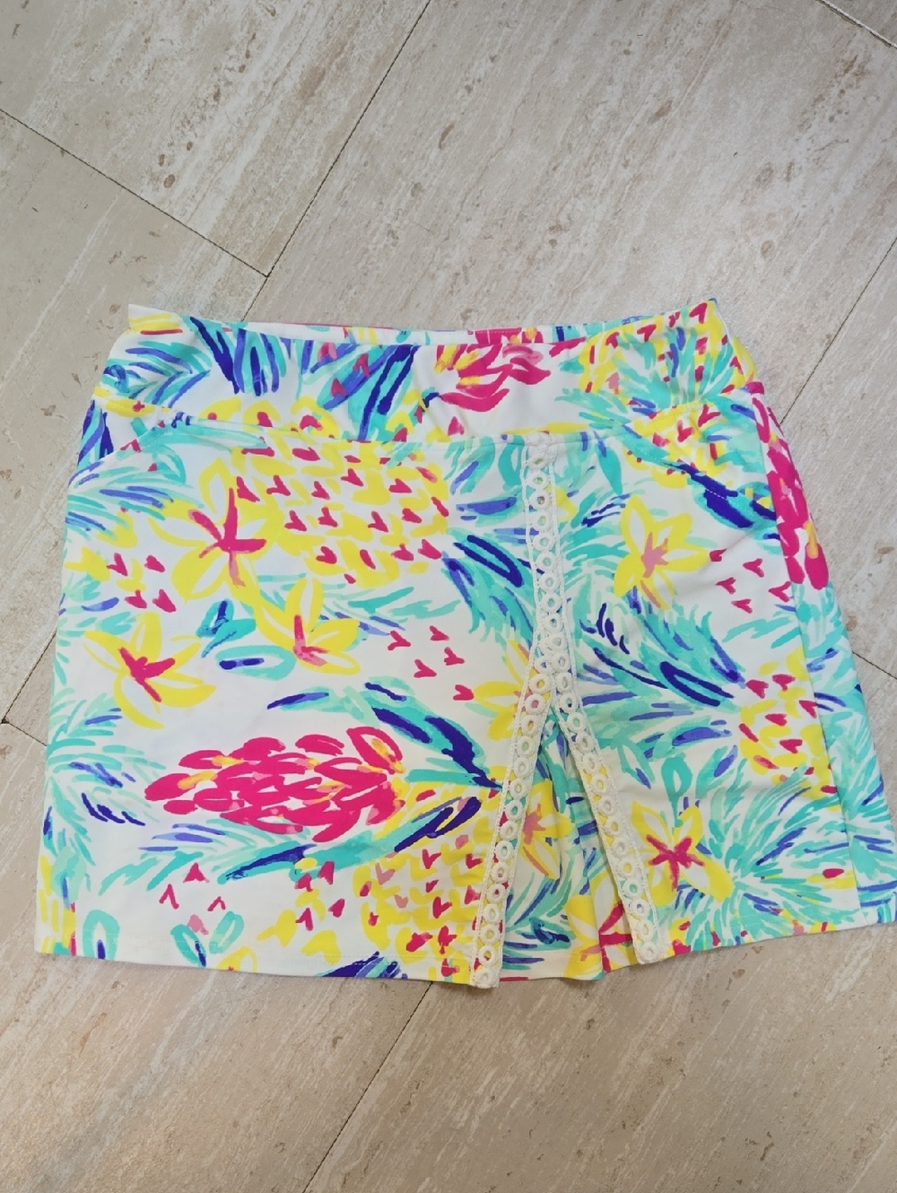 Aryeh Collection Tropical Print Swim/Leisure  Resort Wear Skort